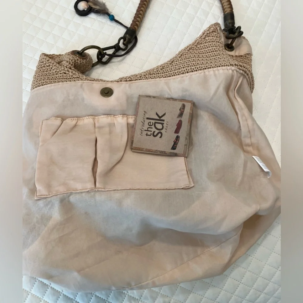 The Sak Beige Crochet Hobo Bag with Braided Handle - Picture 8 of 9